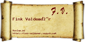 Fink Valdemár névjegykártya